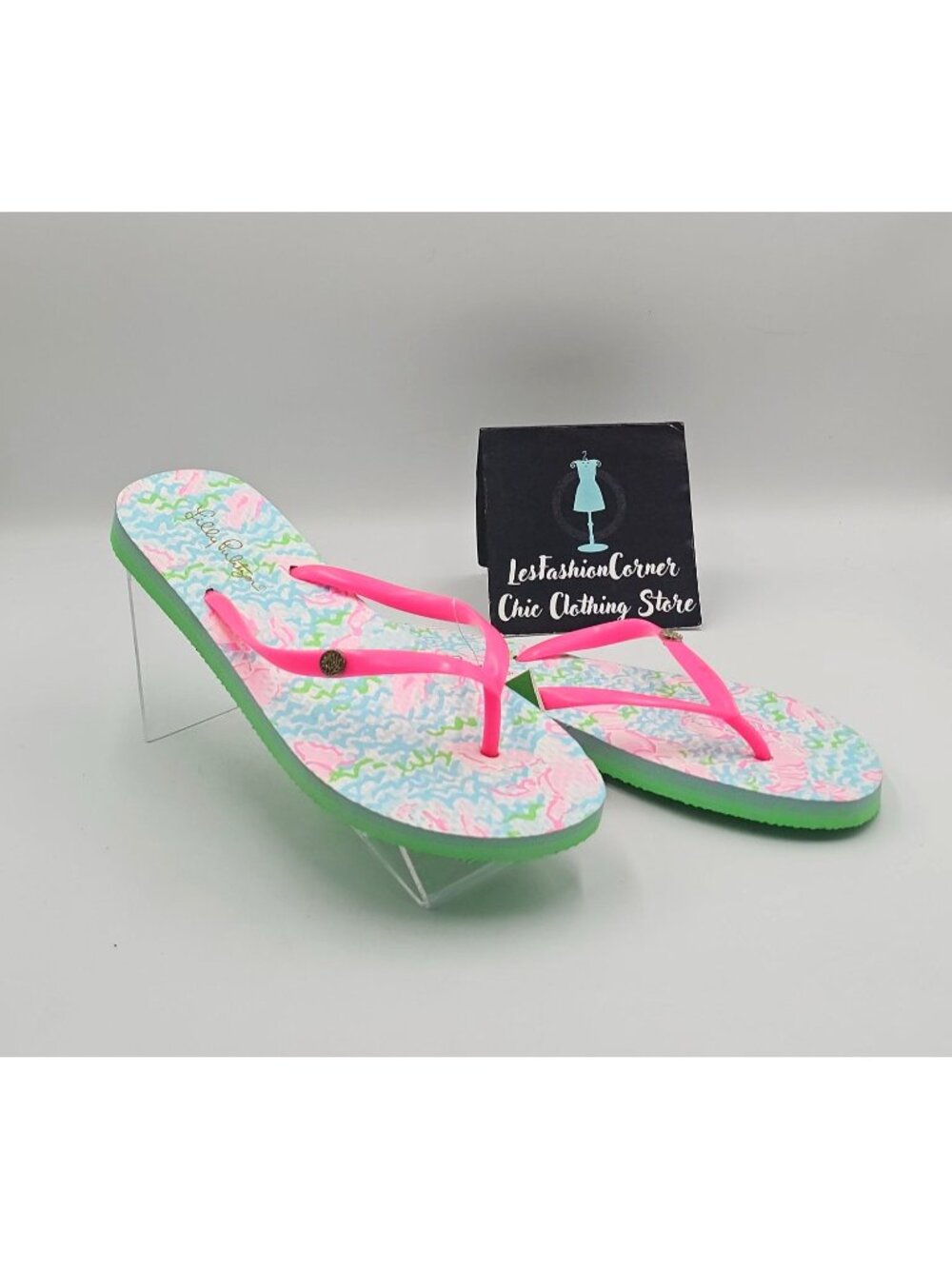 NWT Lilly Pulitzer Women's Multicolor Lobstah Roll Pool Flip-Flops Size 7/8 3751 - Picture 9 of 13